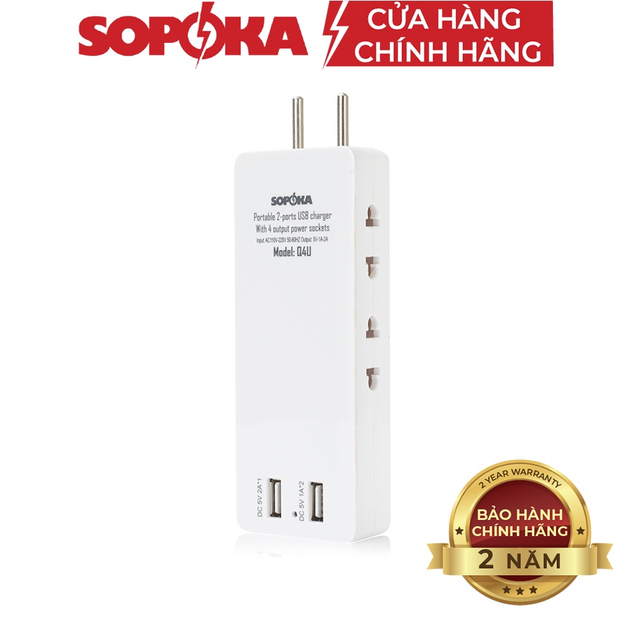 Ổ cắm điện , ổ điện thông minh SOPOKA tích hợp cổng USB tiện lợi cắm điện thoại