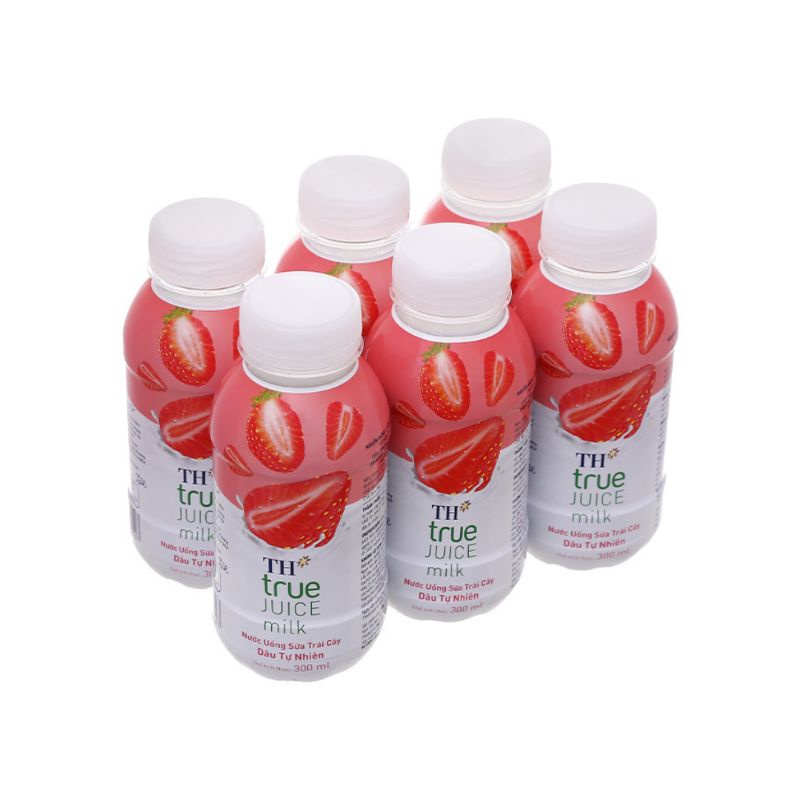 Lốc 6 nước uống sữa cái cây TH Dâu 300 ml
