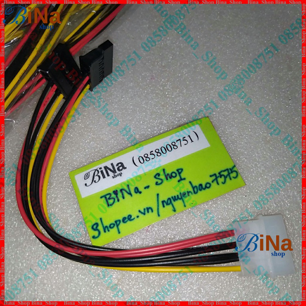 Cáp chia Molex IDE 4 pin ra 2 đầu SATA 20cm