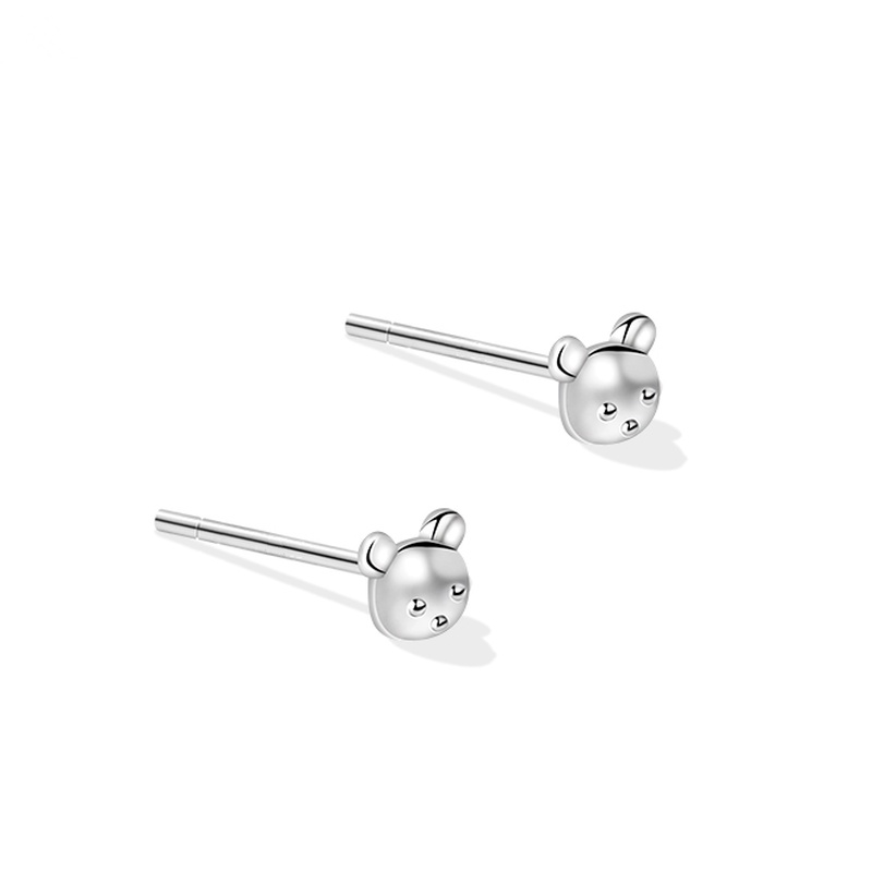 1 Cặp Khuyên Tai Bạc S925 Hình Gấu Nhỏ 3D Chống Dị Ứng Thời Trang Dành Cho Nữ