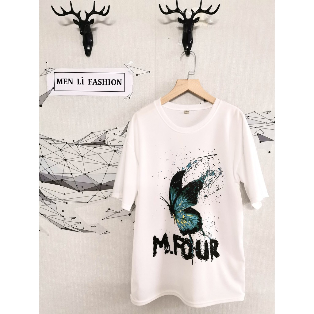 Áo Thun Unisex Nam Nữ Form Rộng Tay Lỡ Thời Trang Hàn Quốc BƯỚM M.FOUR