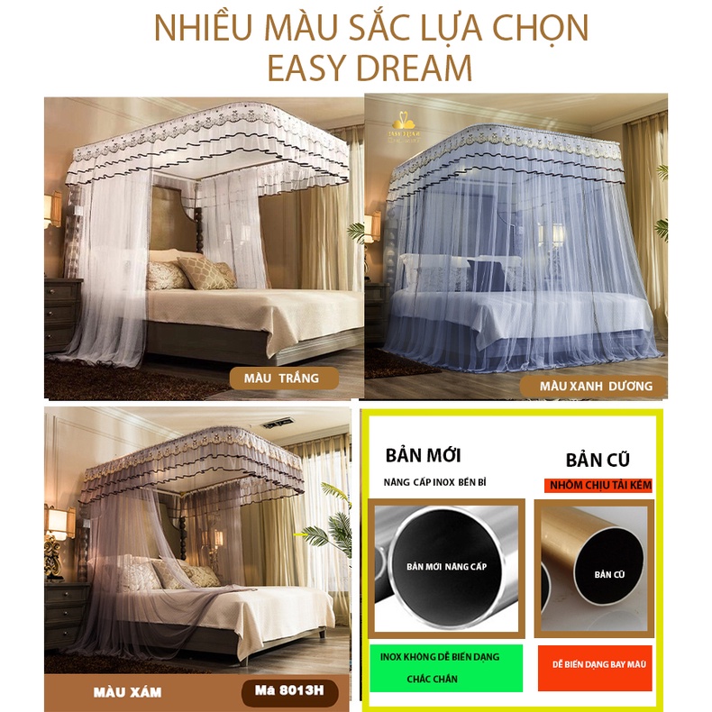 Màn khung cao cấp không khoan tường mùng ngủ đẹp chính hãng Easy Dream chống muỗi , DECOR  phòng ngủ