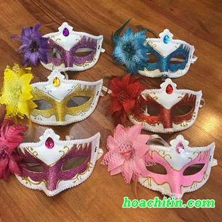 Mặt Nạ Mẫu Ren Bông Kim Tuyến Dự Tiệc Hóa Trang Halloween
