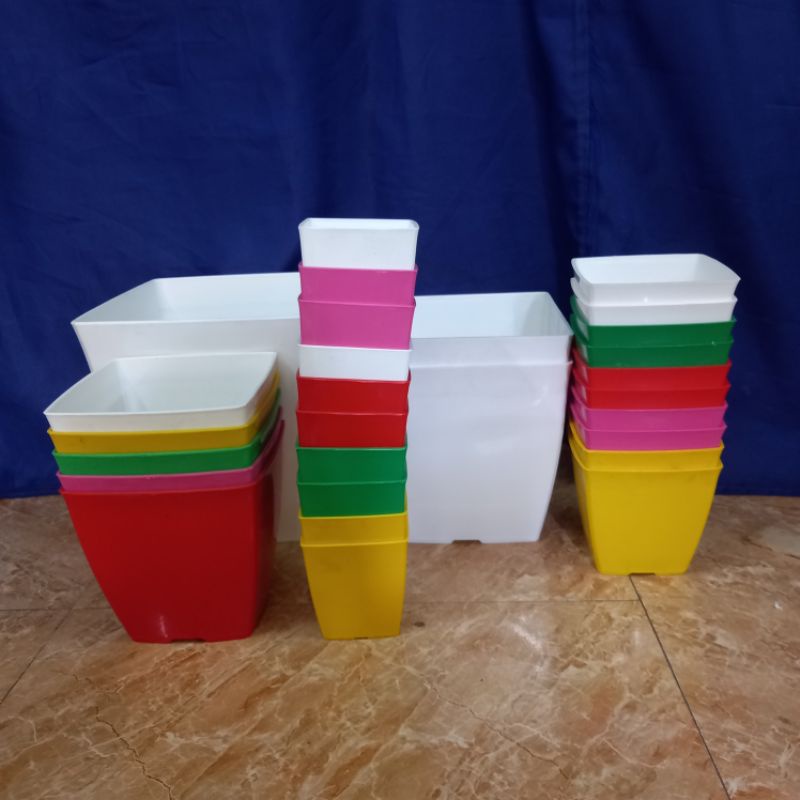 combo chậu nhựa vuông v9, chậu v12, chậu v15, chậu vuông v20, chậu v25
