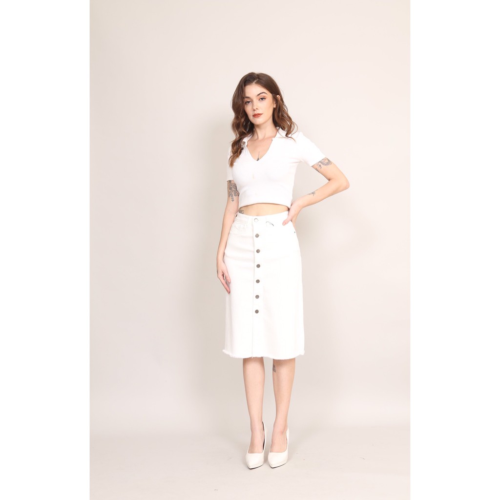 Chân Váy Jean Nữ Dáng Dài Nhiều Khuy Lưng Cao CT Jeans | BigBuy360 - bigbuy360.vn