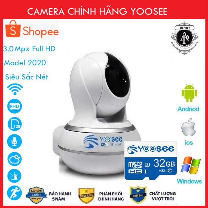 Combo Camera Yoosee Thế Hệ Mới 2020 2.0Mpx Full HD Thẻ Nhớ 32Gb Yoosee Chuyên Dụng