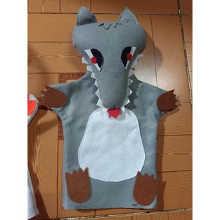 Rối bàn tay con chó sói handmade (Nỉ mềm)