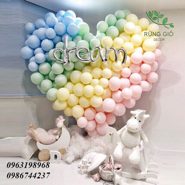 Set 50 Bóng Màu Pastel Loại Dày 10 inch, Có Ảnh Thật