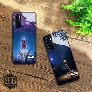 Ốp lưng kính cường lực VIVO V20 SE in hình chibi