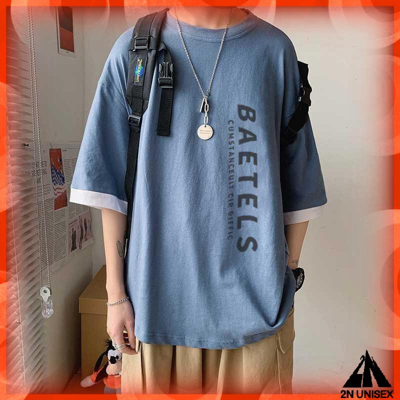 Áo thun tay lỡ form rộng - phông nam nữ cotton oversize - T shirt phối tay Baetels - 2N Unisex | BigBuy360 - bigbuy360.vn