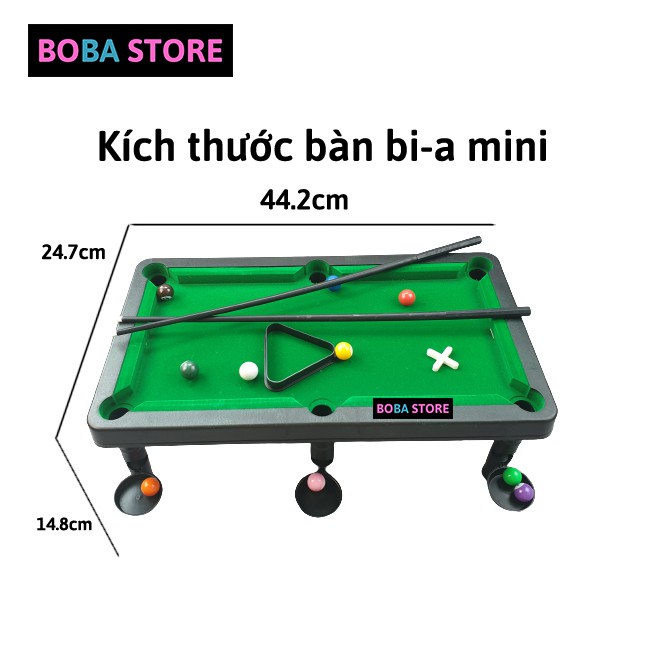 Bàn Bi a Mini BoBa Store Bida Mini giá rẻ cho trẻ em và người lớn, 10 bi Đánh Số - Mặt bàn Nỉ không bong