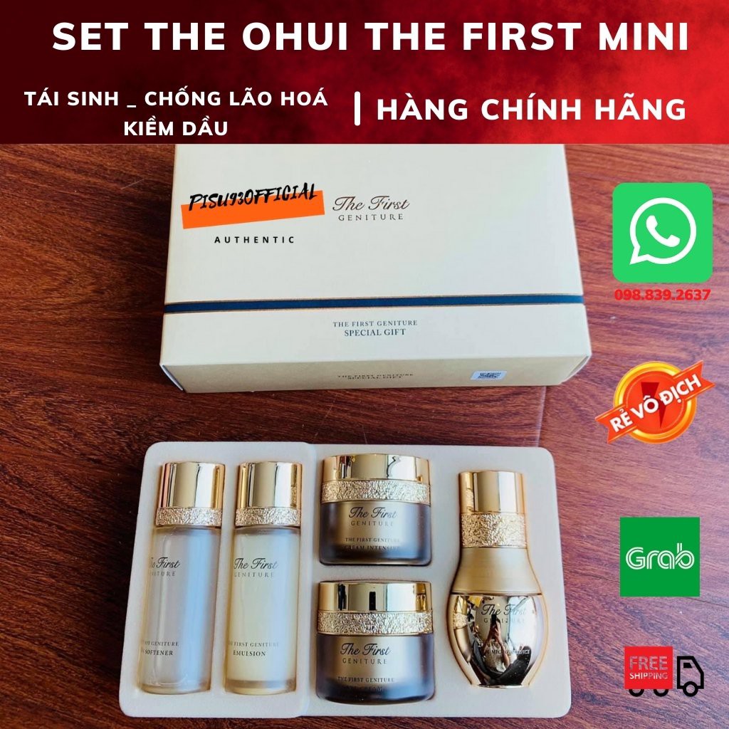 Set dưỡng da tái sinh cao cấp, phục hồi, chống lão hoá, ngừa mụn OHUI THE FIRST mini 5 món.