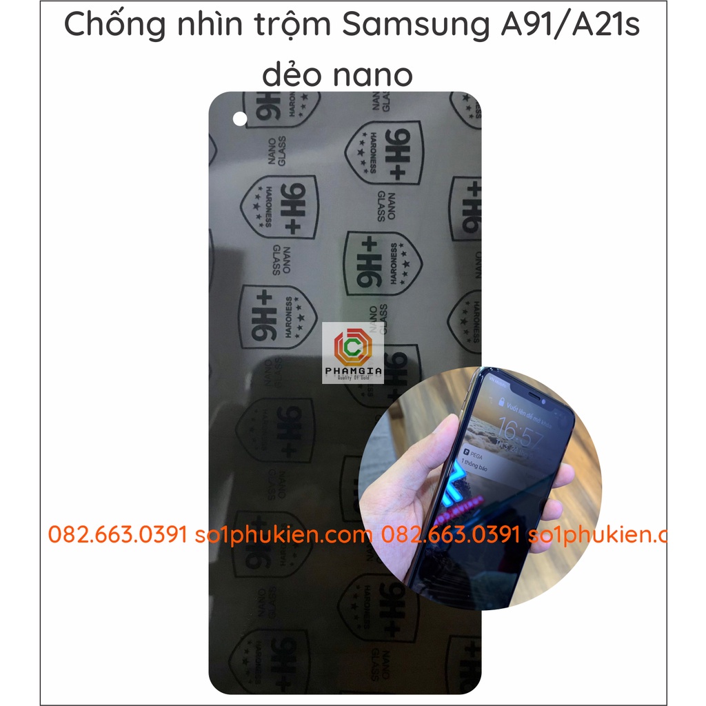 Dán cường lực chống nhìn trộm Samsung A91 / A21S Dẻo nano