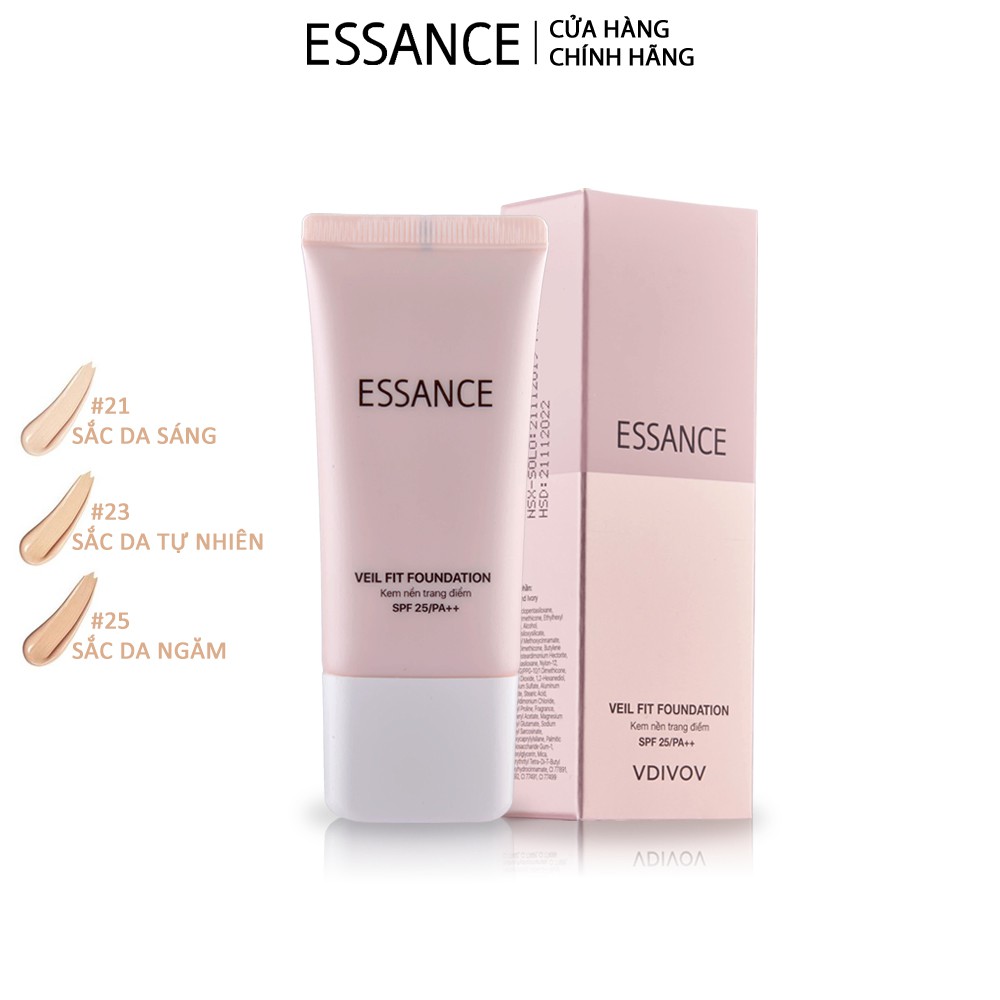 Kem nền bền màu che khuyết điểm toàn diện Essance Veil Fit Foundation SPF25 PA++ 30ml | BigBuy360 - bigbuy360.vn