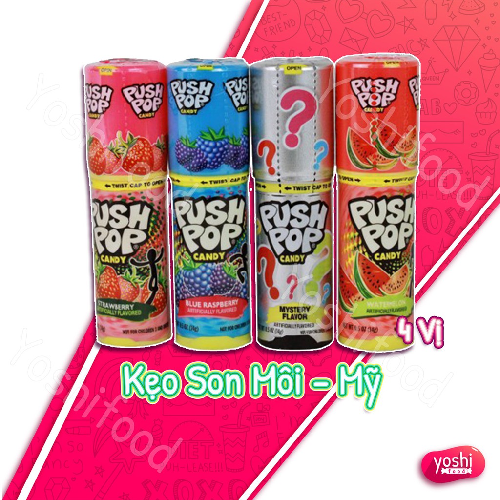 Kẹo Mút Trái Cây Hình Son Push Pop - Mỹ