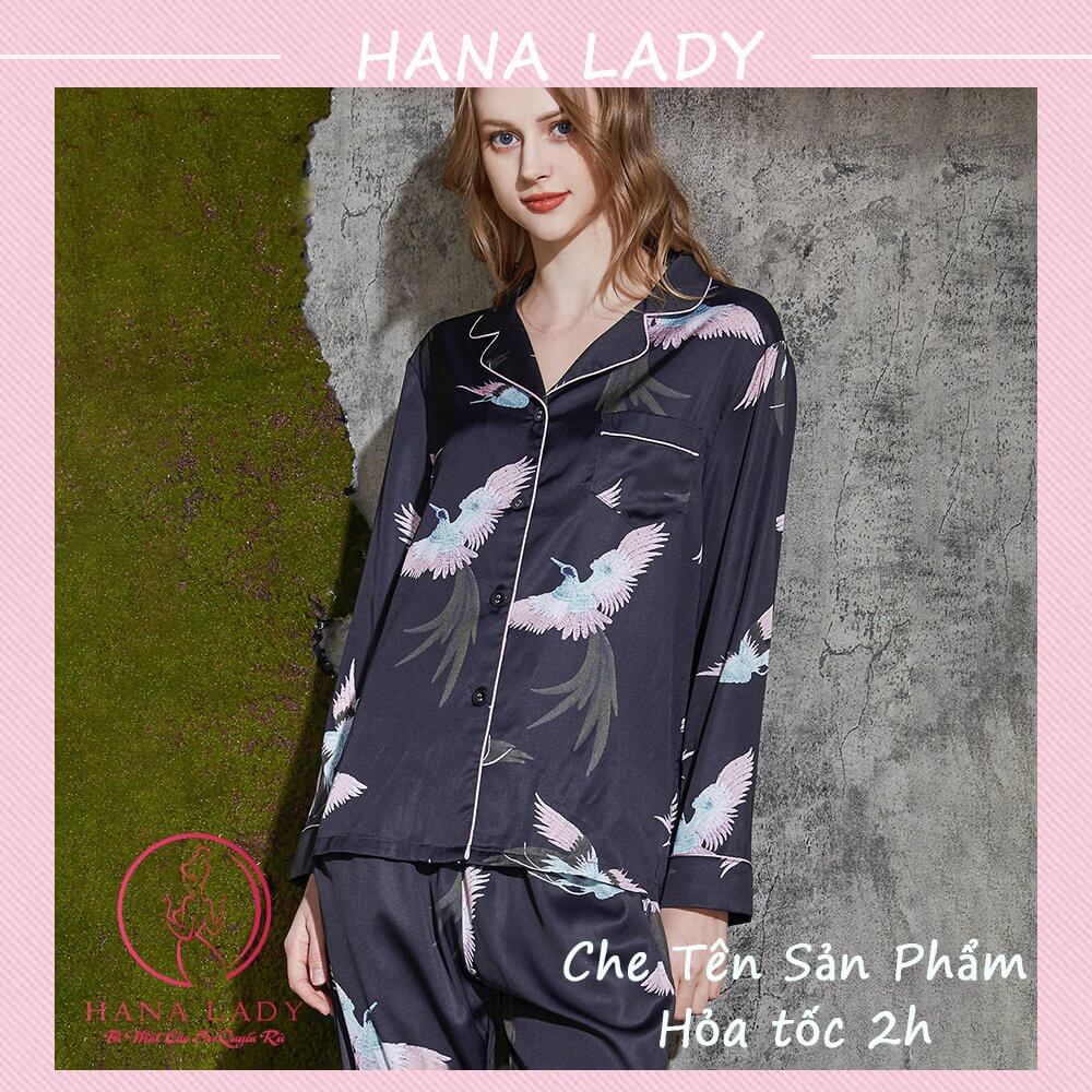 Đồ bộ pijama lụa mặc nhà mềm mại thoải mái PJ533