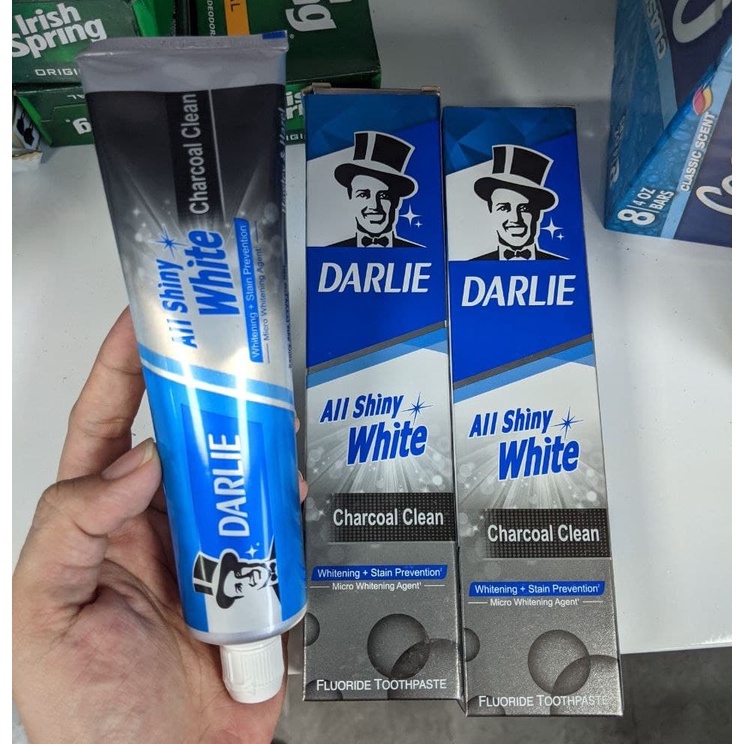 Kem đánh răng DARLIE All Shiny White Charcoal Clean 140g Kem đánh răng ông tây (than hoạt tính)