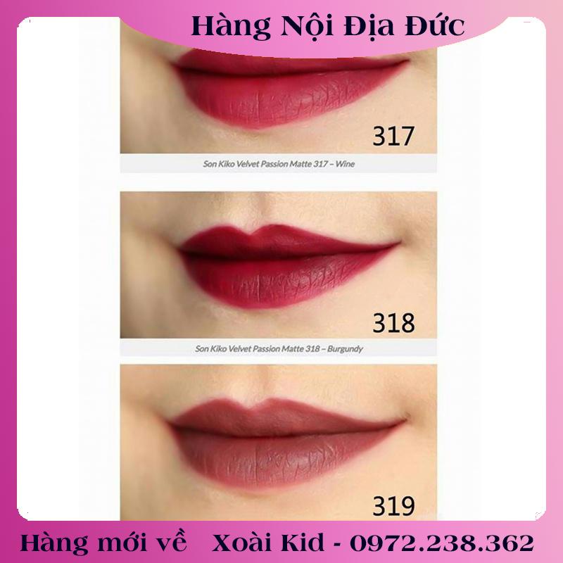 [auth] (SALE) Son Kiko Velvet Passion Matte - Full màu Đủ Bill tại Đức [Hot]