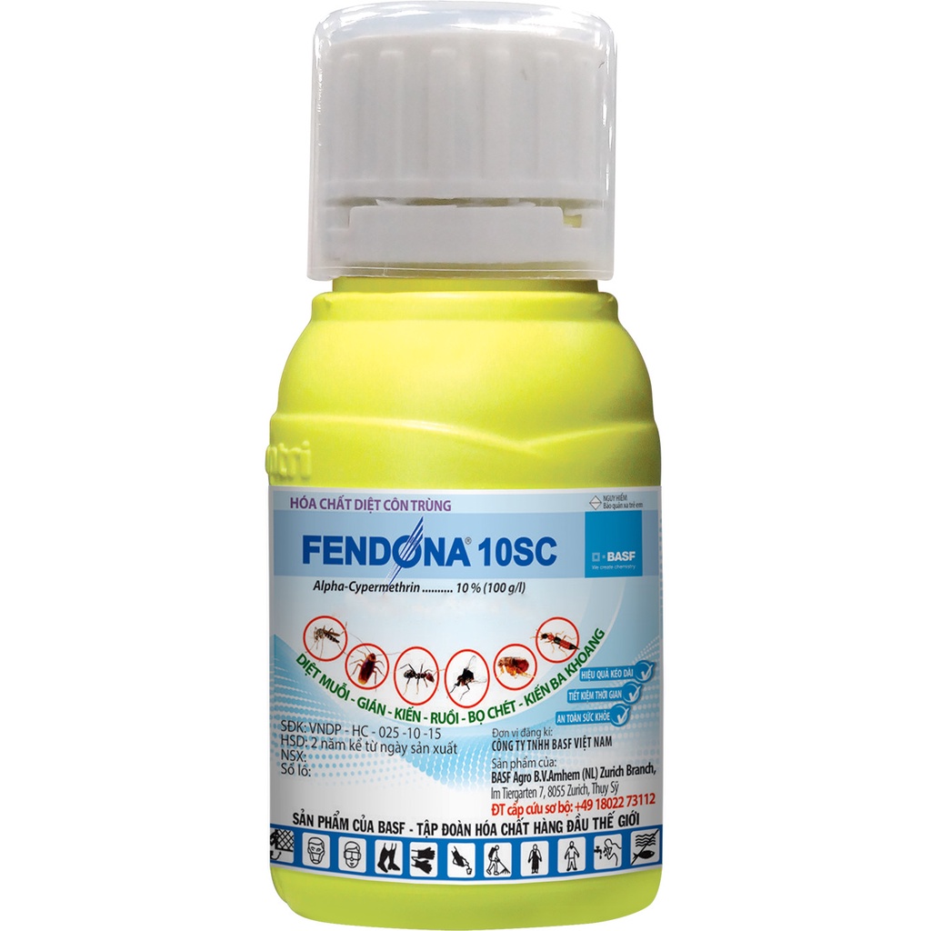 1 gói Fendona 10SC diệt và xua đuổi côn trùng, diệt dán, diệt kiến, diệt muỗi, ruồi có hiệu lực lên tới 3 tháng.