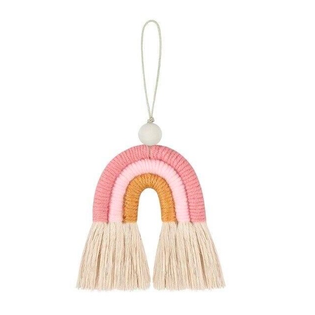 Cầu Vồng 10CM Macrame Treo Tường, Trang Trí