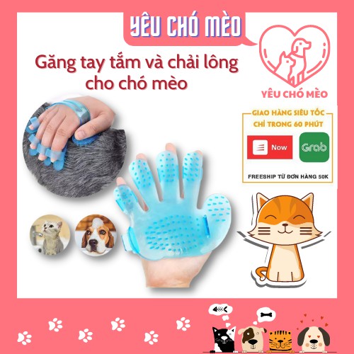 [Mã PET50K giảm Giảm 10% - Tối đa 50K đơn từ 250K] Găng Tay Tắm Massage - Găng Tay Chải Lông Rụng Cho Chó Mèo