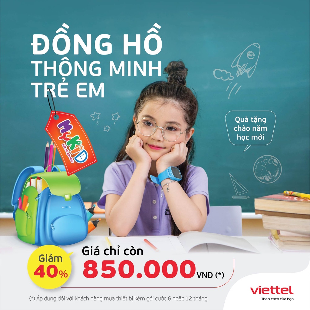 Đồng Hồ thông minh MyKid Viettel Thế Hệ 2 - Đồng hồ định vị GPS trẻ em