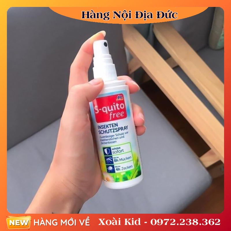 Xịt chống muỗi, kem bôi côn trùng đốt, thanh lăn và gel bôi muỗi đốt Squito Free cho bé từ sơ sinh của Đức- Date mới