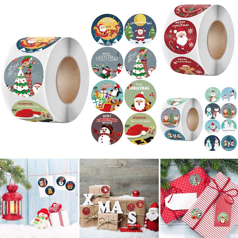 CHOOKEY Bộ 500 Sticker Dán Trang Trí Hộp Quà Giáng Sinh Xinh Xắn