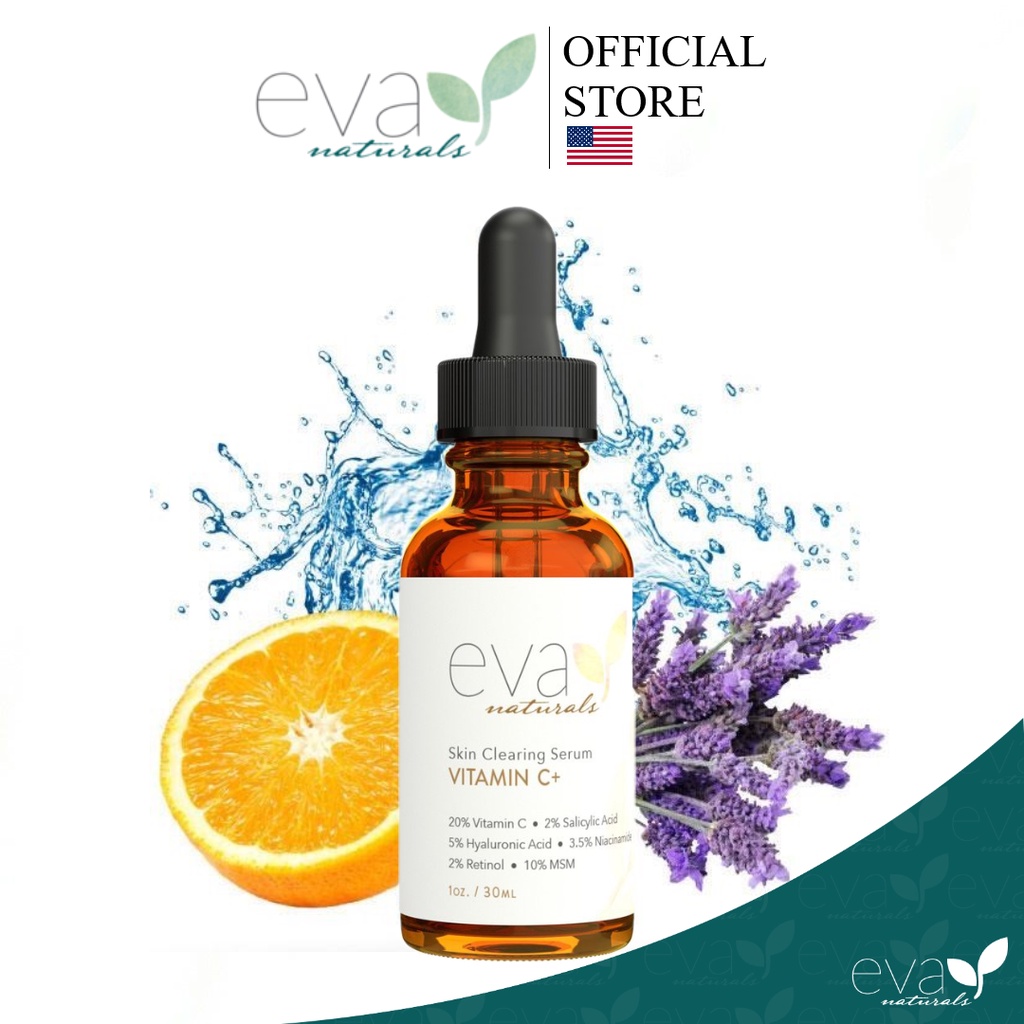 Serum Trắng Da, Mờ Thâm, Chống Lão Hóa, Giảm Mụn Eva Naturals Vitamin C Plus 30ml