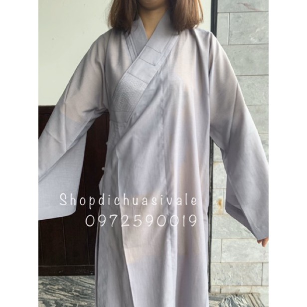 Đồ đi chùa áo choàng silk  - Đồ lam đi chùa  - Set lam Phật tử  - Huỳnh Gia