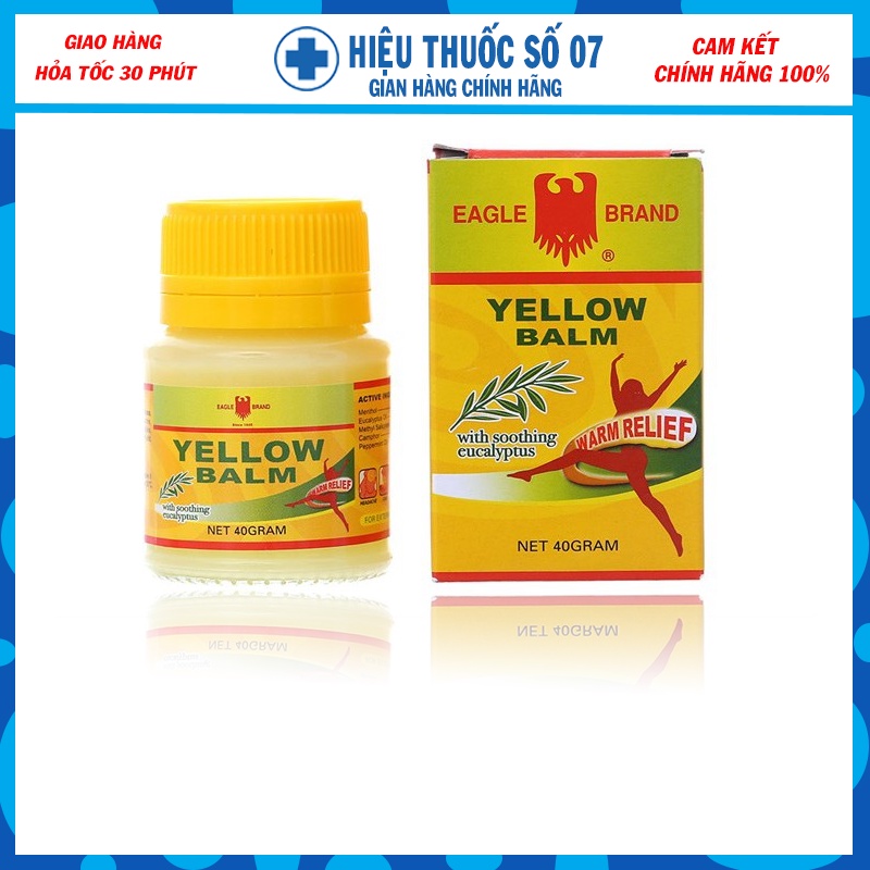 Cao vàng Con Ó Eagle Brand Yellow Balm hộp 40g - Dầu cù là xoa bóp giảm đau (Nhập khẩu từ Indonesia)