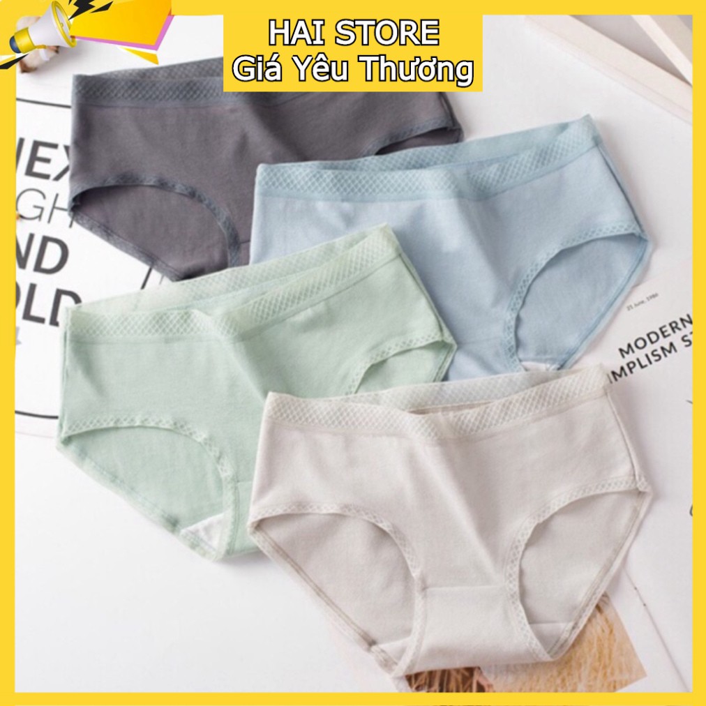 Quần Lót Nữ Cotton Xuất Nhật Trơn Màu,Quần Chip Viền Cạp Lưới Cao Cấp Nâng Mông,Quần Xì Kháng Khuẩn Mỏng Mềm Thoáng Mát | BigBuy360 - bigbuy360.vn