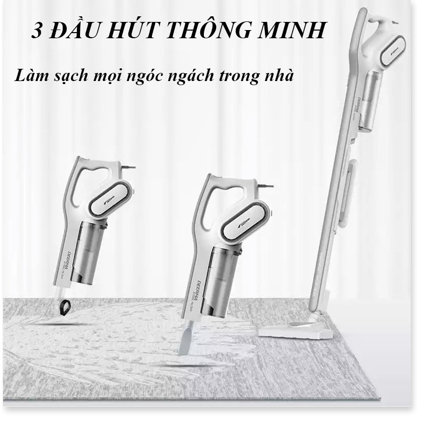 Máy Hút Bụi Cầm Tay Gia Đình. Máy Hút Bụi Cầm Tay Xiaomi Deerma DX700 DX700S 2 trong 1.Công Suất Mạnh Mẽ 3 đầu bàn chải