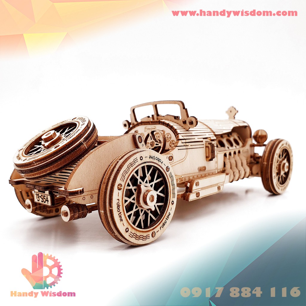 Mô hình lắp ghép gỗ tỉ lệ - Xe đua Grand Prix - Robotime Grand Prix Race Car MC401
