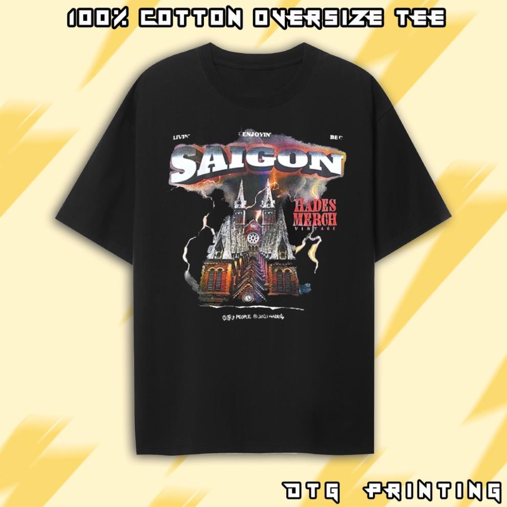 Áo Thun Nam Cổ Tròn Hades Saigon Spirit Tee Phong Cách Retro Áo Phông Sài Gòn - Hàng mới về Đẹp