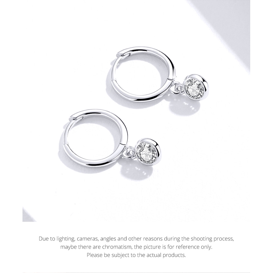 BAMOER Bông Tai BạC 925 HìNh GiọT NướC SCE830