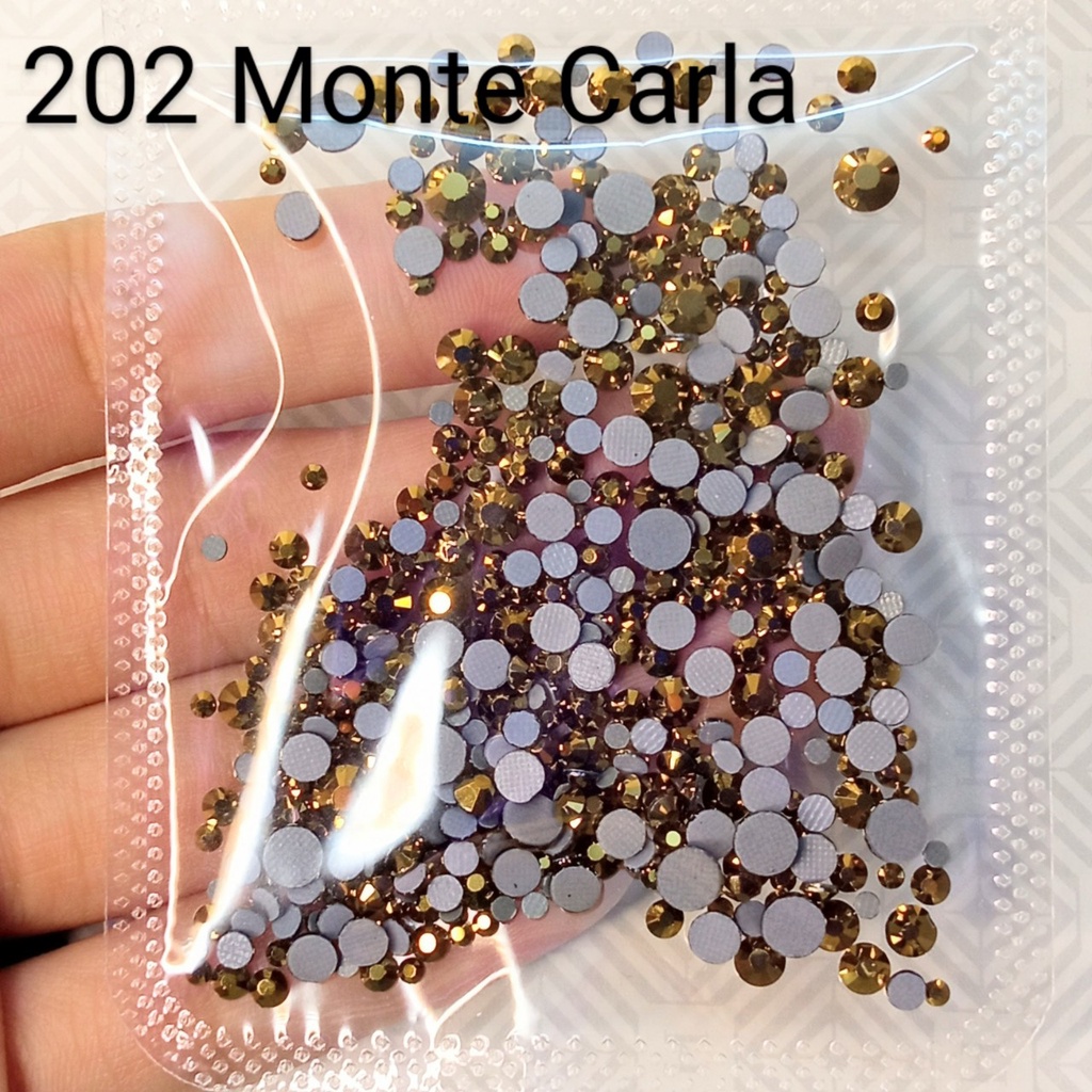 ĐÁ ĐÍNH NAIL -202 MONTE CARLA - TÚI MIX SIZE -ĐÁ CHÂN KEO LƯỚI