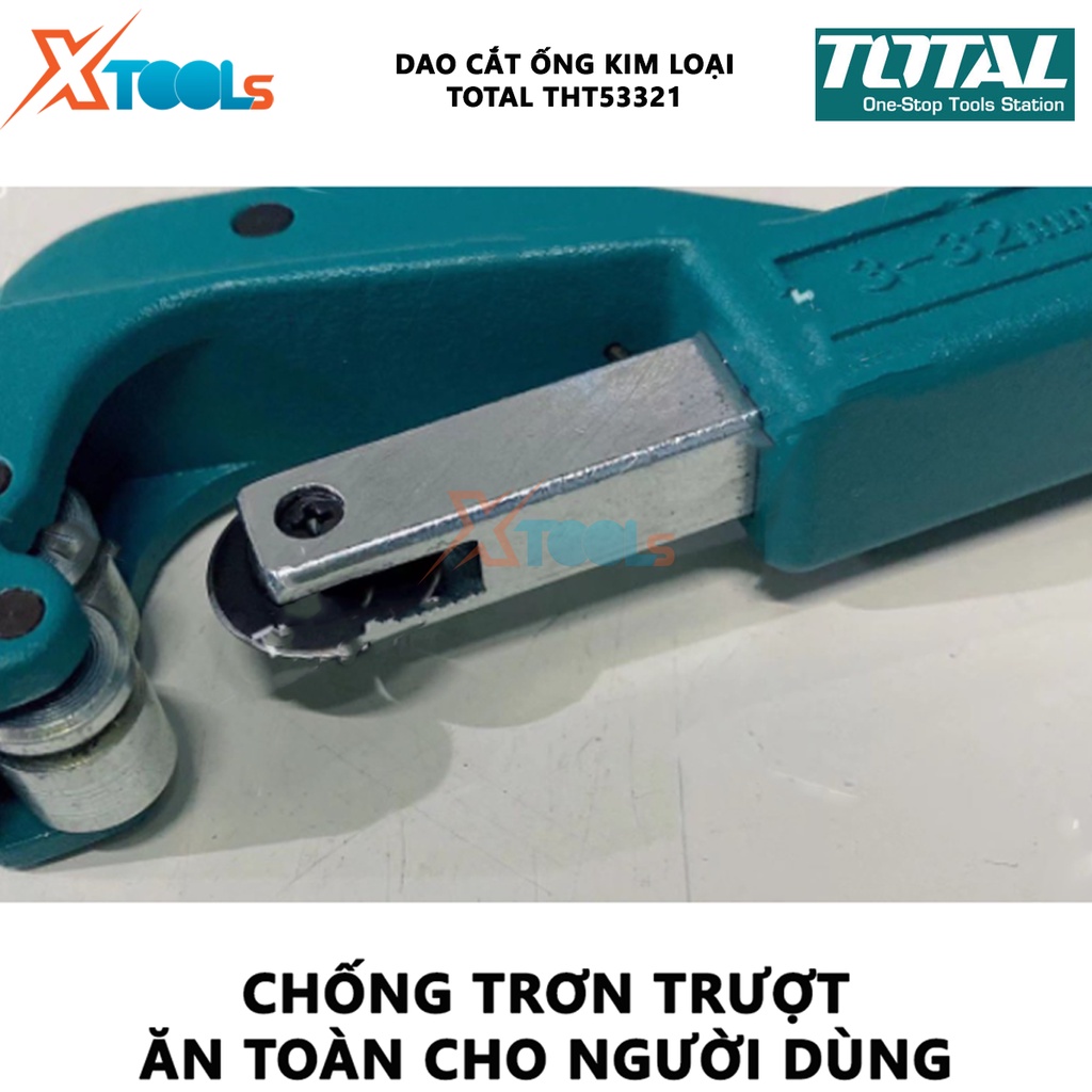 Dao cắt ống đồng và nhôm Total THT53321| dụng cụ cắt ống 178mm hợp kim cao cấp chống rỉ sét lưỡi dao sắc bén, độ dài cắt