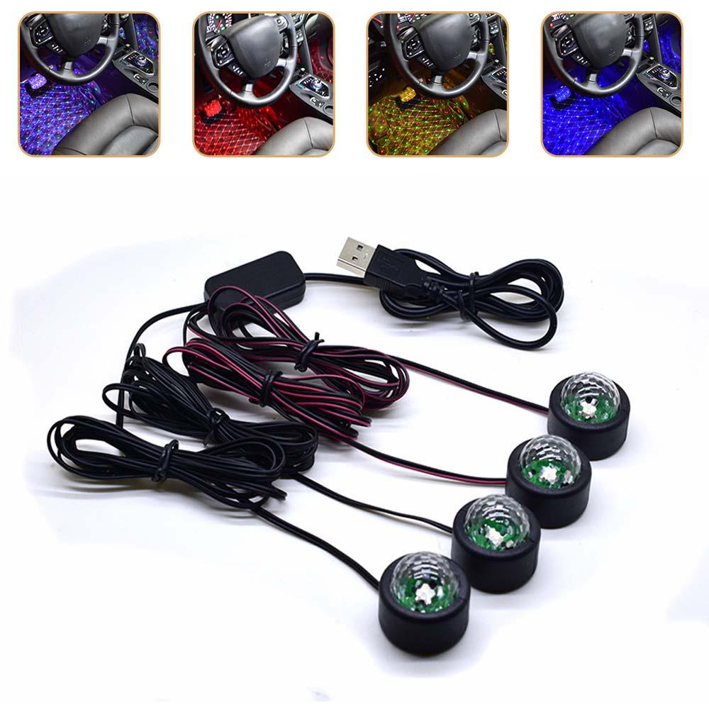 Đèn LED RGB Nhiều Chế Độ Điều Khiển Âm Thanh Chống Ăn Mòn Chất Lượng Cao Cho Xe Hơi