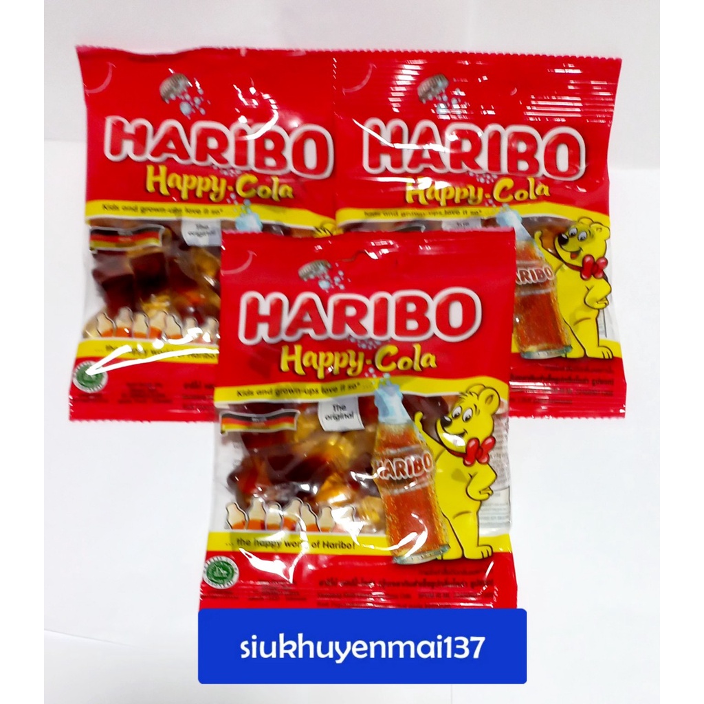 gói 80 g kẹo dẻo haribo happy cola goldbears starmix, date : 11/2023