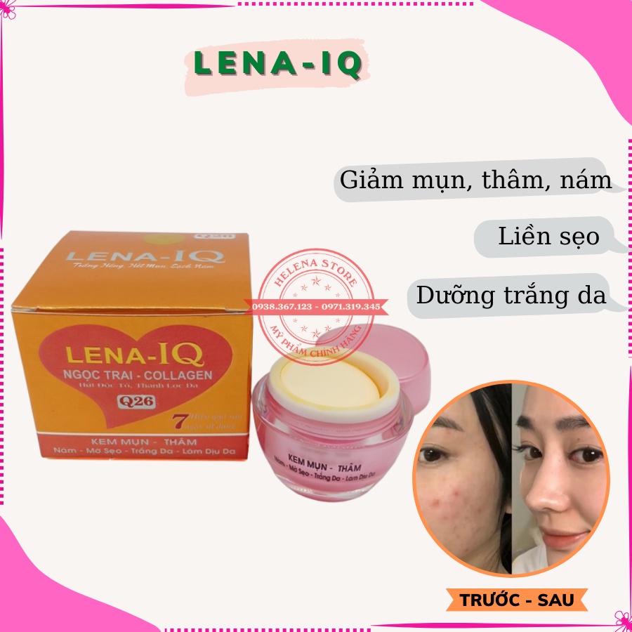 Kem Lena IQ Q26, Kem Mụn, Thâm, Liền Sẹo, Nám, Trắng Da, Làm Dịu Da 18g - Mỹ Phẩm Chính Hãng Sỉ Và Lẻ