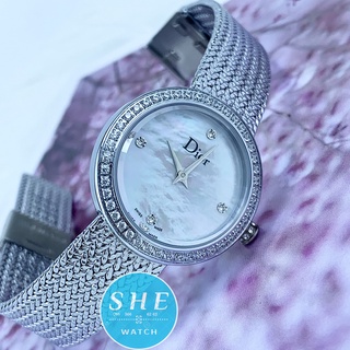 Đồng hồ nữ DIOR đồng hồ pin máy nhật mặt KHẢM TRAI trắng size 28mm CỔ ĐIỂN- THANH LỊCH thumbnail
