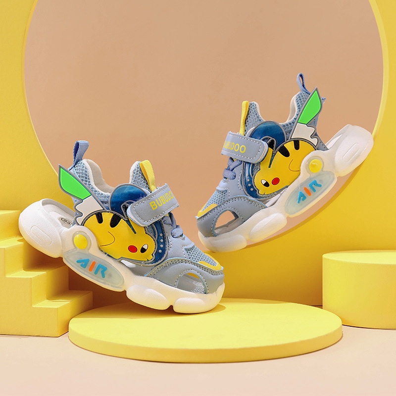 Giày Thể Thao Lưới Chống Trượt Thoáng Khí In Hình Pokemon Pikachu Cho Bé Trai Và Gái 1-6 Tuổi