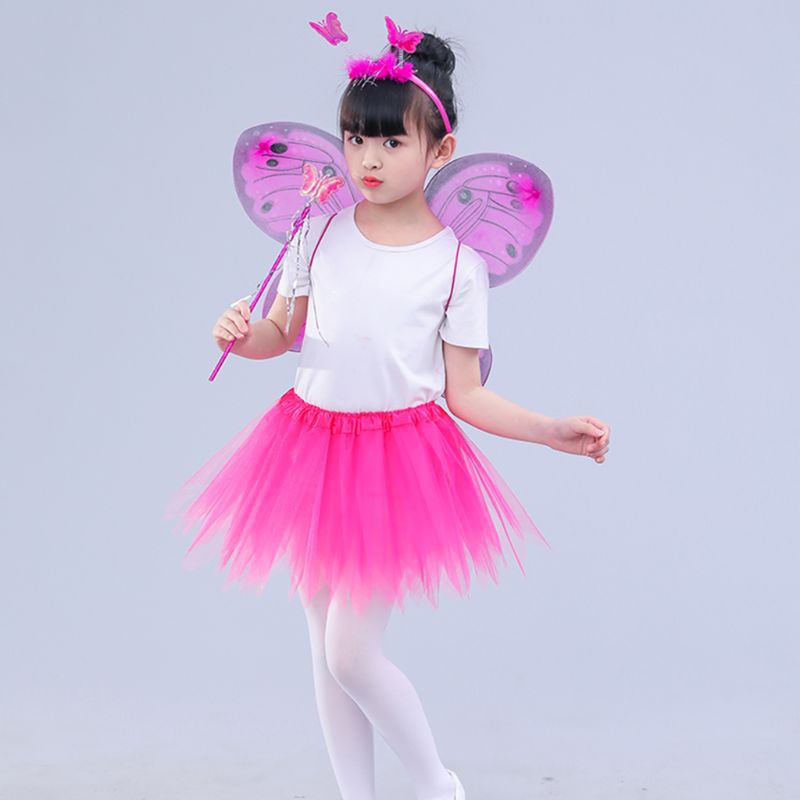 Bộ trang phục kèm phụ kiện hóa trang công chúa dễ thương cho bé gái Girls Butterfly Costume Tutu Dress