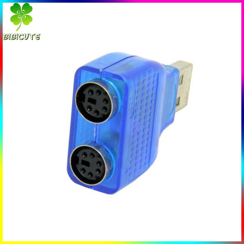 (311) 1pcs Usb Male To Dual Ps2 Female Converter Use For Keyboard Connector