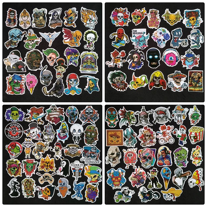 Bộ Sticker dán cao cấp chủ đề ĐẦU LÂU CỰC NGẦU - Dùng dán Xe, dán mũ bảo hiểm, dán Laptop...