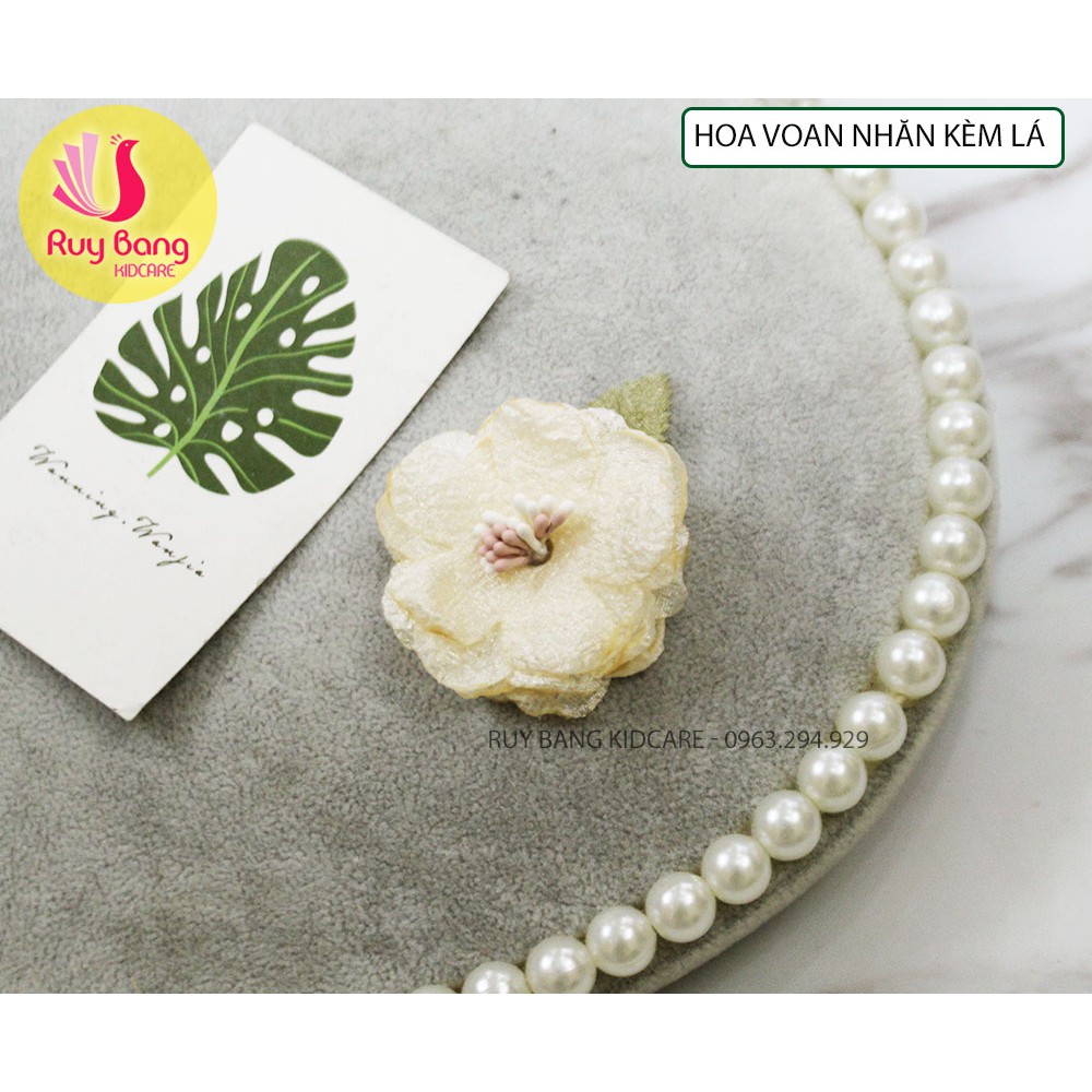 Hoa vải xốp có nhụy [FREESHIP] Hoa cài áo, phụ kiện tóc