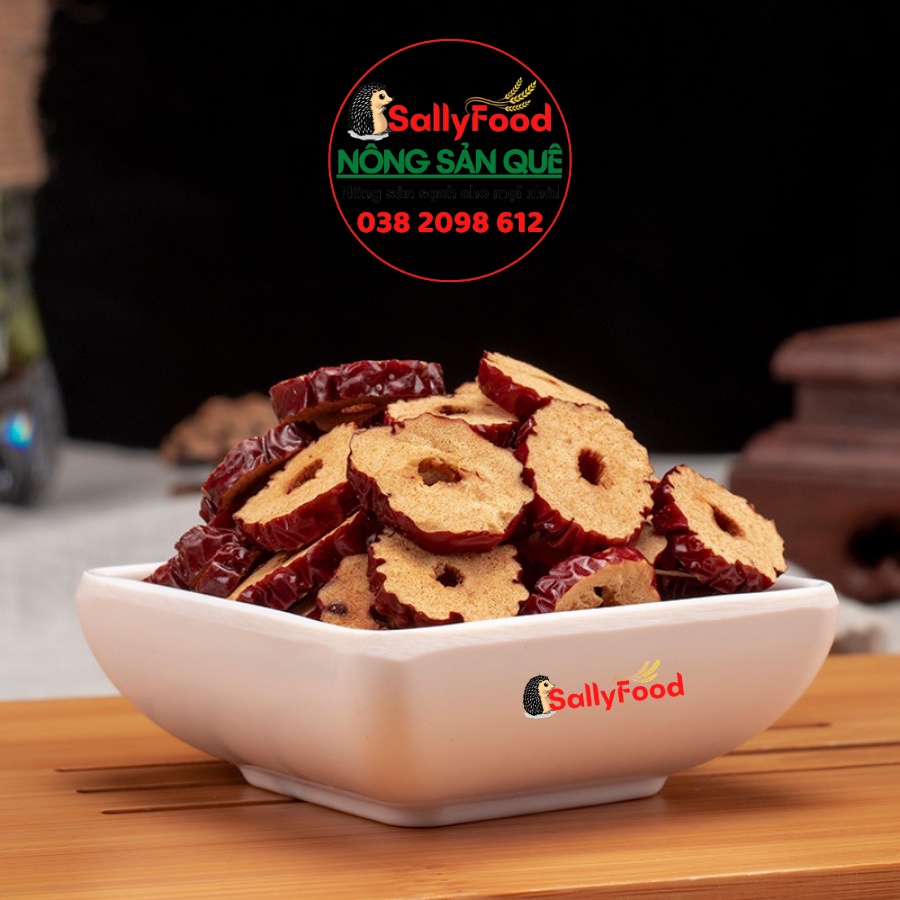 250g Táo Đỏ Hữu Cơ SallyFood  Táo Trái Không Hạt / Thái Lát Sấy Táo Tàu Khô Nhập Khẩu Tân Cương Shop Sỉ Lẻ Nông Sản Quê