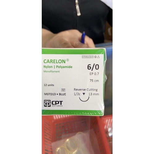 CHỈ KHÔNG TIÊU DÙNG THẨM MỸ CPT CARELON NYLON Số 6/0 -  hộp 12 tép