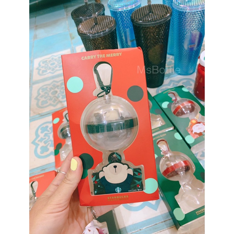 MÓC KHOÁ QUẢ CẦU STARBUCKS + CARD